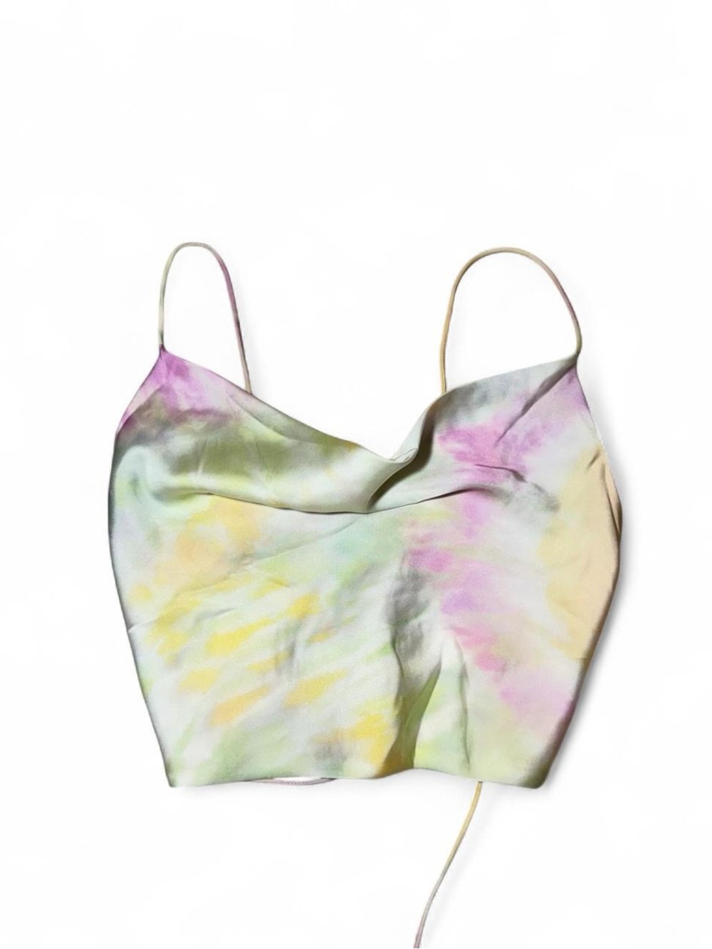 Zara pastel tie-dye tank top going out open back crop top Size S🐚